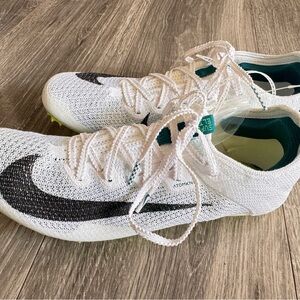 Nike Zoom Superfly Elite 2 Flyknit White Green Spikes FZ9662 100, Men's 7.5